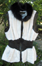 White Dyed Sheared Mink with Black Dyed Fox Vest